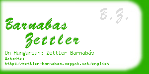 barnabas zettler business card